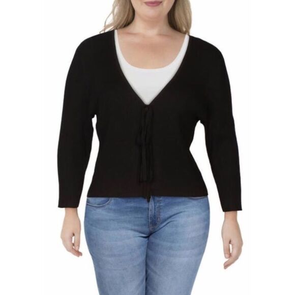 Danielle Bernstein Plus Size Tie Front Cardigan women’s size 2x - Picture 1 of 5